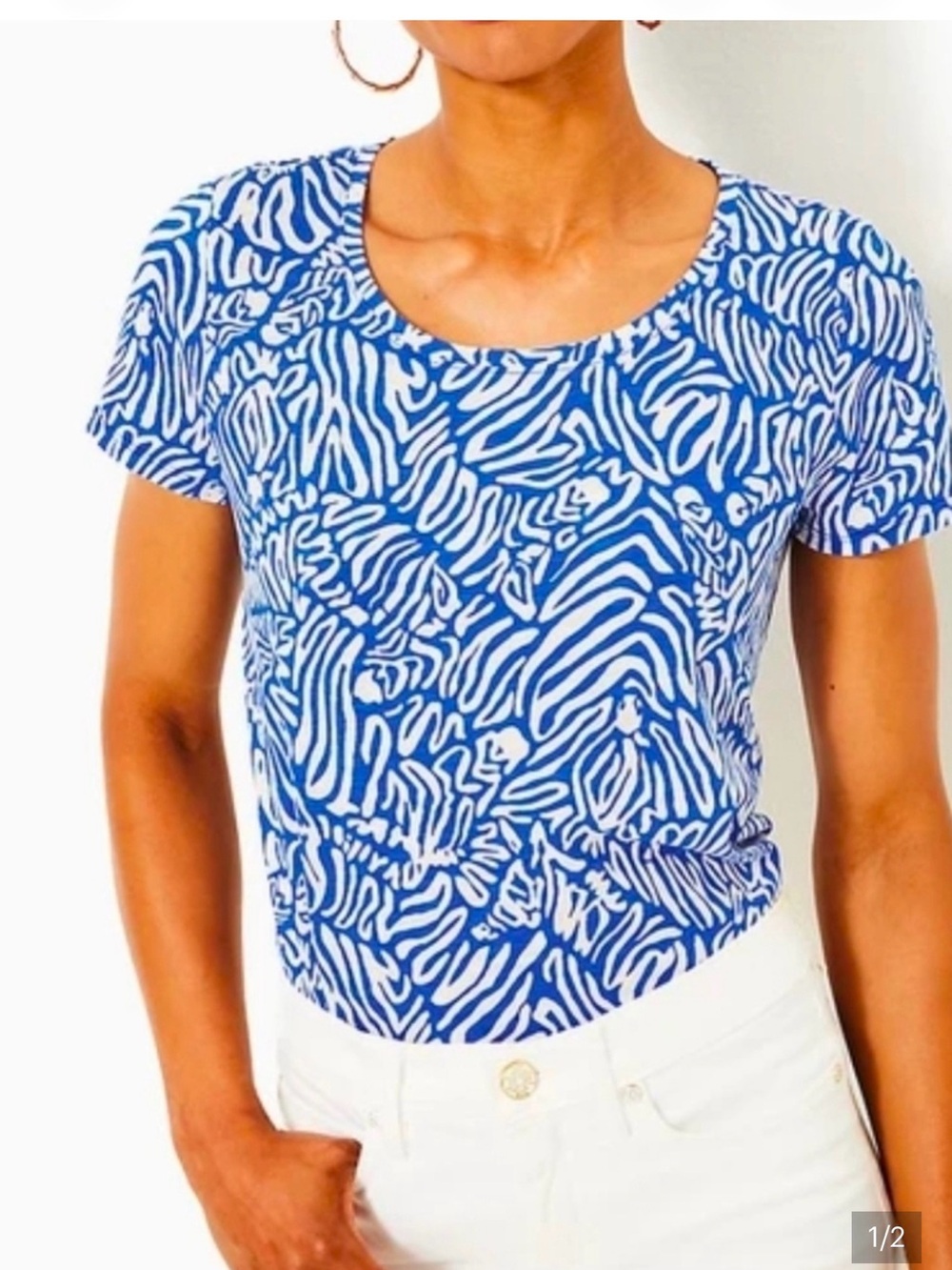 NWT Lilly Pulitzer Etta Scoop Neck in Martinique Blud